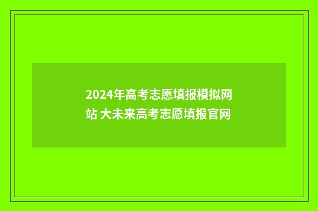 2024年高考志愿填报模拟网站 大未来高考志愿填报官网