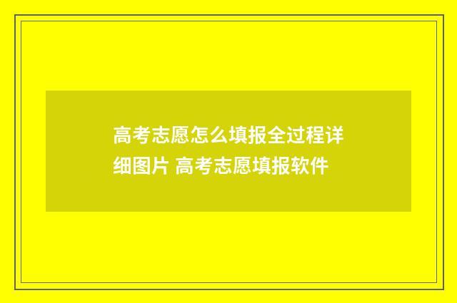 高考志愿怎么填报全过程详细图片 高考志愿填报软件