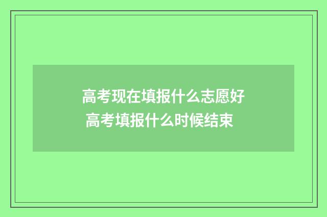 高考现在填报什么志愿好 高考填报什么时候结束
