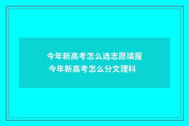 今年新高考怎么选志愿填报 今年新高考怎么分文理科