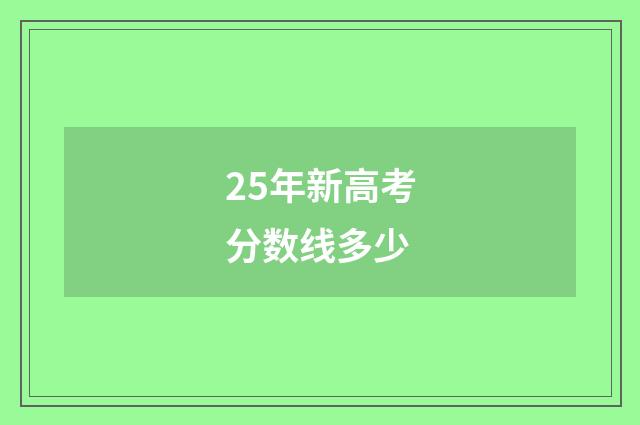 25年新高考分数线多少