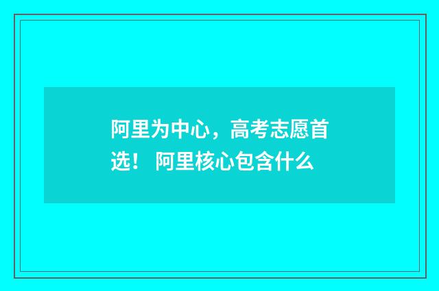阿里为中心，高考志愿首选！ 阿里核心包含什么