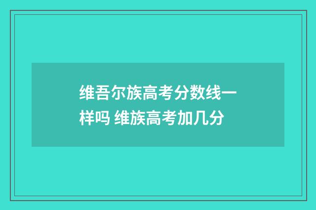 维吾尔族高考分数线一样吗 维族高考加几分