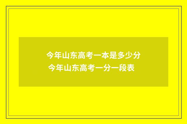 今年山东高考一本是多少分 今年山东高考一分一段表
