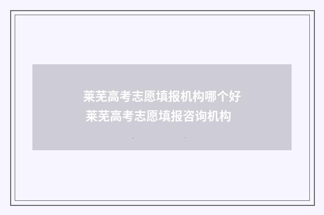 莱芜高考志愿填报机构哪个好 莱芜高考志愿填报咨询机构