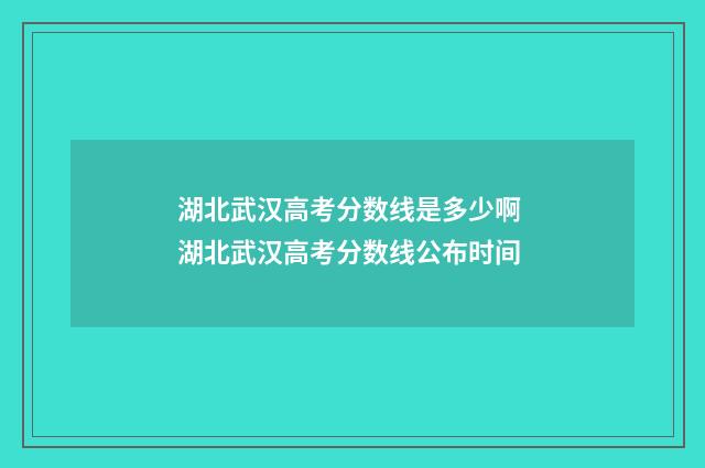 湖北武汉高考分数线是多少啊 湖北武汉高考分数线公布时间