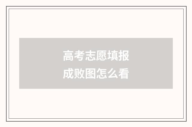 高考志愿填报成败图怎么看