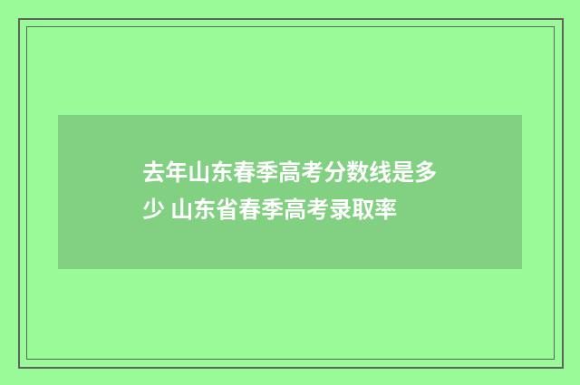 去年山东春季高考分数线是多少 山东省春季高考录取率