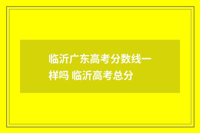 临沂广东高考分数线一样吗 临沂高考总分