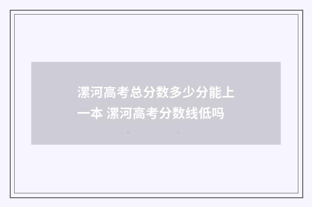 漯河高考总分数多少分能上一本 漯河高考分数线低吗