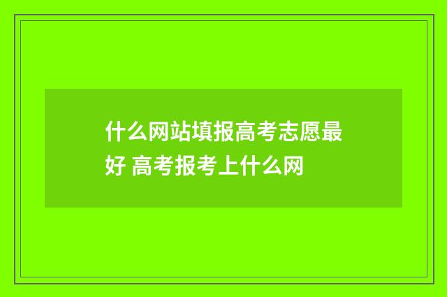 什么网站填报高考志愿最好 高考报考上什么网