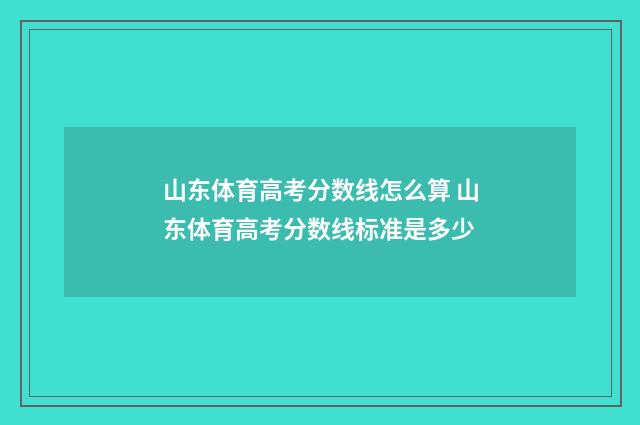 山东体育高考分数线怎么算 山东体育高考分数线标准是多少