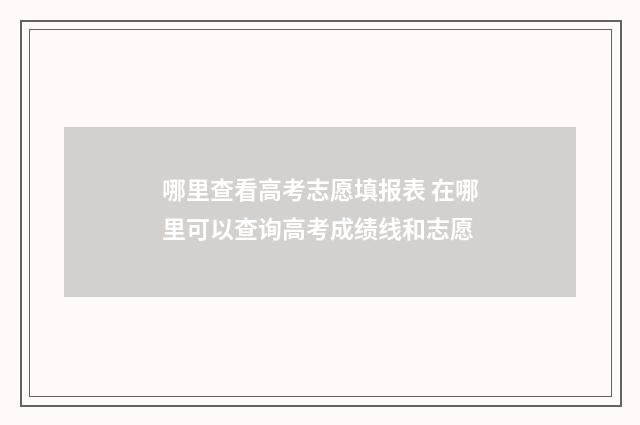 哪里查看高考志愿填报表 在哪里可以查询高考成绩线和志愿