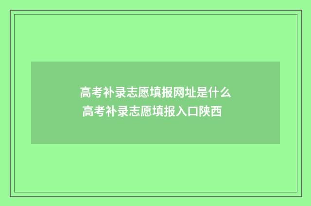 高考补录志愿填报网址是什么 高考补录志愿填报入口陕西