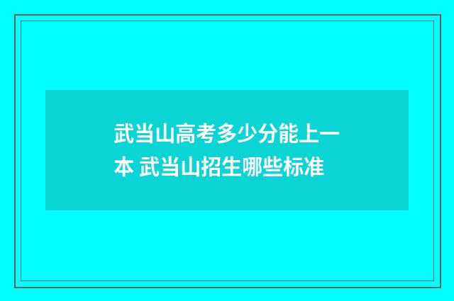 武当山高考多少分能上一本 武当山招生哪些标准