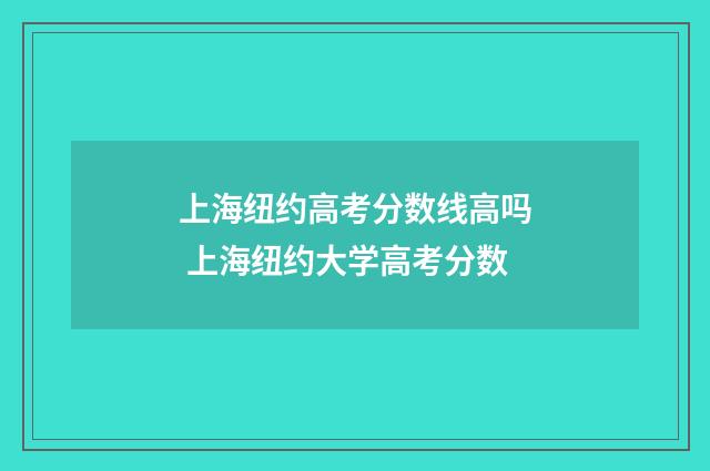 上海纽约高考分数线高吗 上海纽约大学高考分数