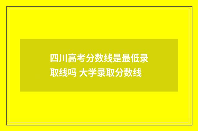 四川高考分数线是最低录取线吗 大学录取分数线