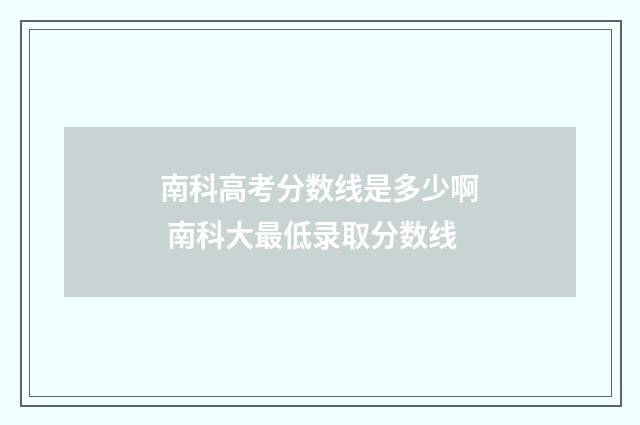 南科高考分数线是多少啊 南科大最低录取分数线