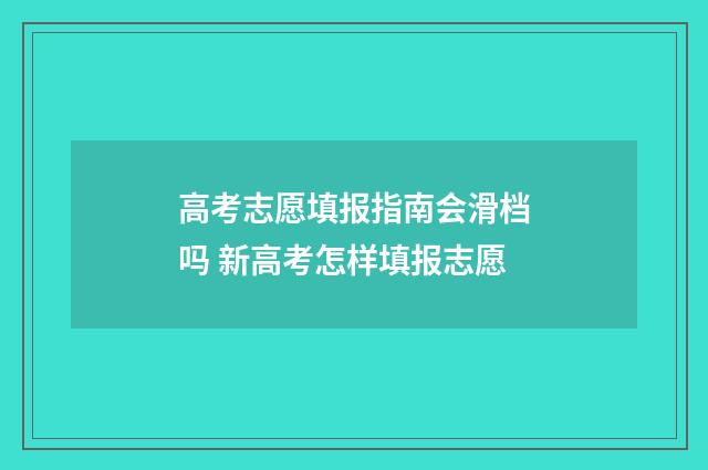 高考志愿填报指南会滑档吗 新高考怎样填报志愿