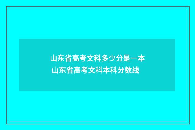山东省高考文科多少分是一本 山东省高考文科本科分数线