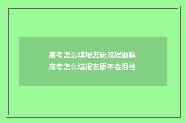 高考怎么填报志愿流程图解 高考怎么填报志愿不会滑档