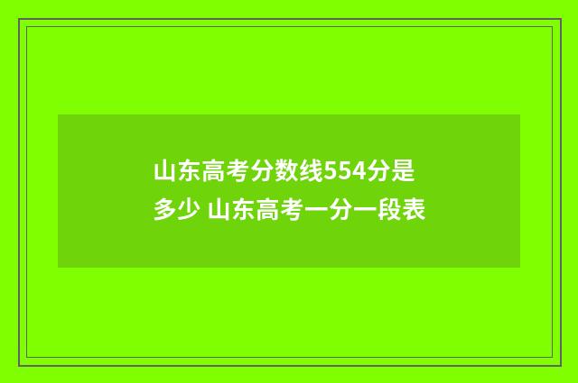 山东高考分数线554分是多少 山东高考一分一段表