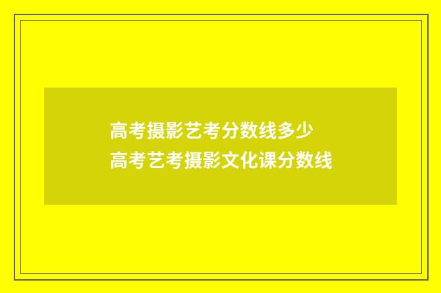 高考摄影艺考分数线多少 高考艺考摄影文化课分数线