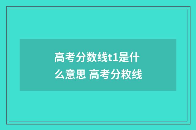 高考分数线t1是什么意思 高考分敉线