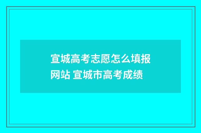 宣城高考志愿怎么填报网站 宣城市高考成绩