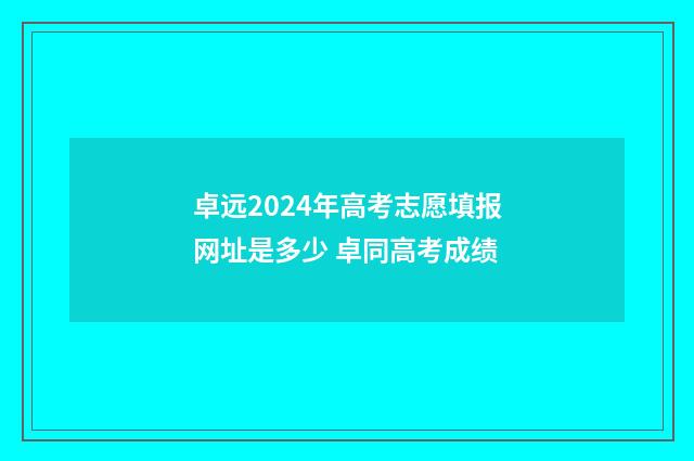 卓远2024年高考志愿填报网址是多少 卓同高考成绩