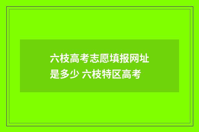 六枝高考志愿填报网址是多少 六枝特区高考