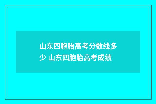 山东四胞胎高考分数线多少 山东四胞胎高考成绩