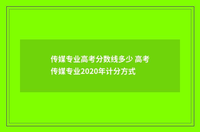 传媒专业高考分数线多少 高考传媒专业2020年计分方式