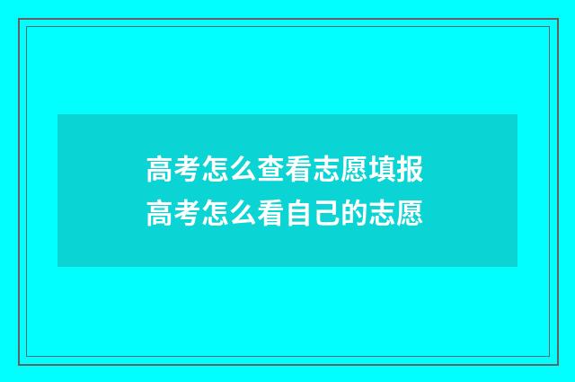 高考怎么查看志愿填报 高考怎么看自己的志愿