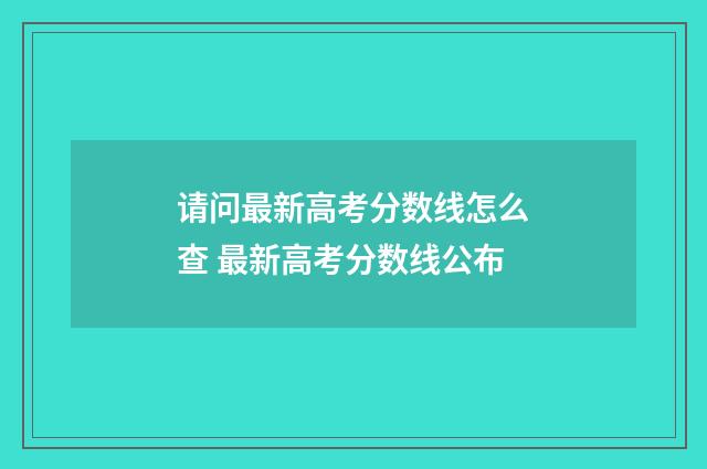 请问最新高考分数线怎么查 最新高考分数线公布