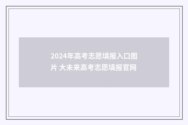 2024年高考志愿填报入口图片 大未来高考志愿填报官网