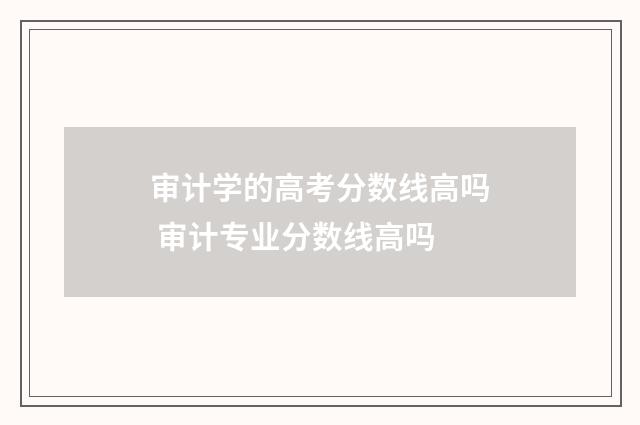 审计学的高考分数线高吗 审计专业分数线高吗