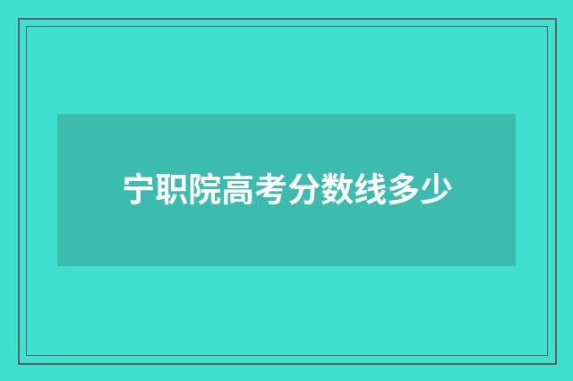宁职院高考分数线多少