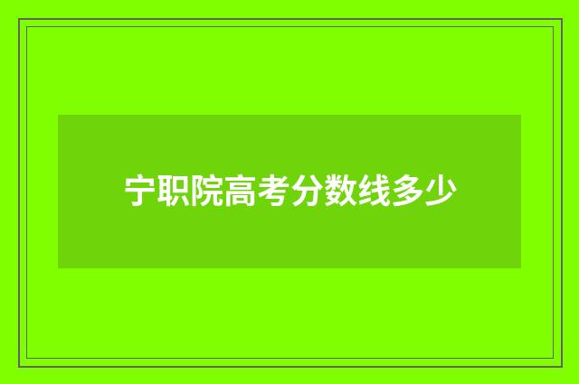 宁职院高考分数线多少