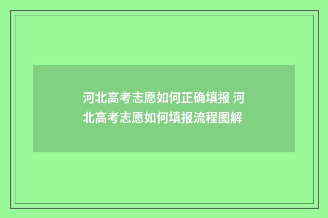 河北高考志愿如何正确填报 河北高考志愿如何填报流程图解
