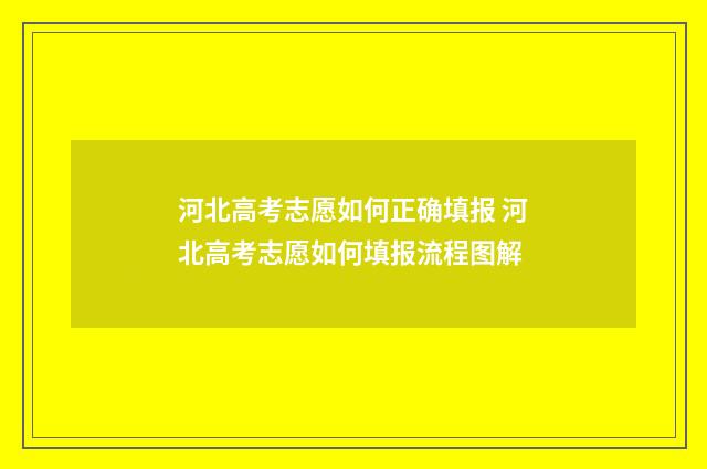 河北高考志愿如何正确填报 河北高考志愿如何填报流程图解