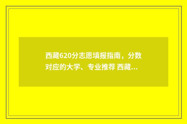 西藏620分志愿填报指南,分数对应的大学、专业推荐 西藏高考603分