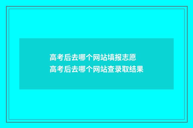 高考后去哪个网站填报志愿 高考后去哪个网站查录取结果