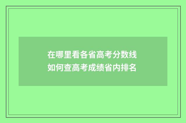 在哪里看各省高考分数线 如何查高考成绩省内排名
