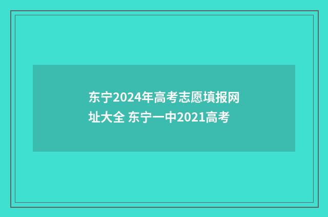东宁2024年高考志愿填报网址大全 东宁一中2021高考
