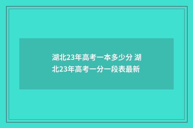湖北23年高考一本多少分 湖北23年高考一分一段表最新