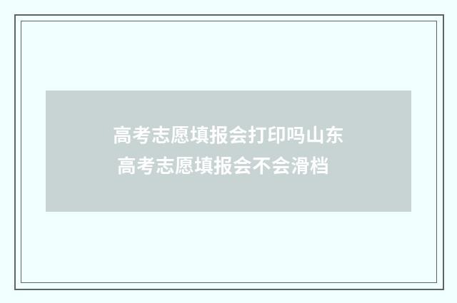 高考志愿填报会打印吗山东 高考志愿填报会不会滑档