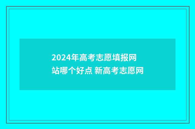 2024年高考志愿填报网站哪个好点 新高考志愿网