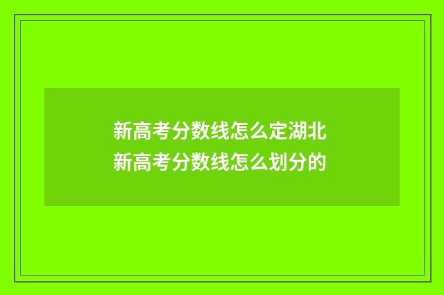 新高考分数线怎么定湖北 新高考分数线怎么划分的