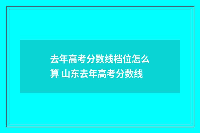 去年高考分数线档位怎么算 山东去年高考分数线